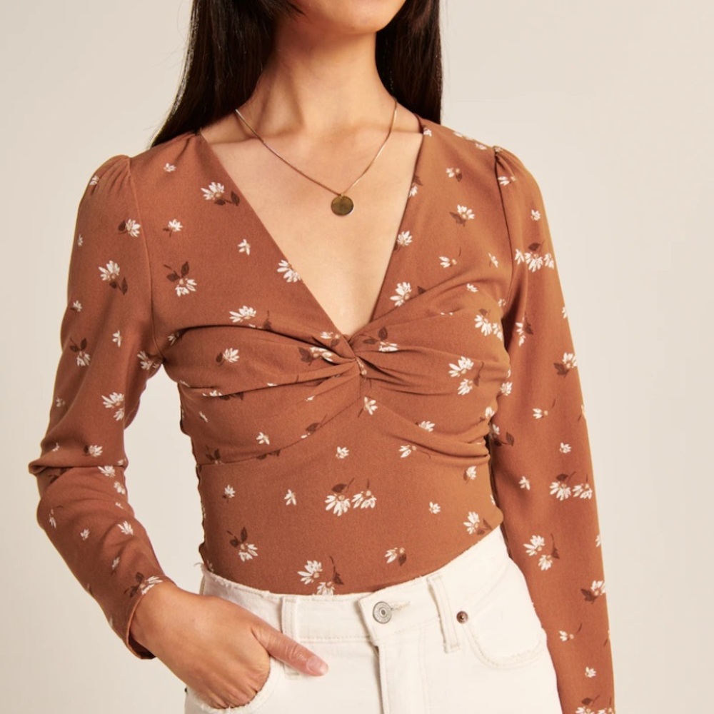 Abercrombie Long-Sleeve Twist-Front Blouse - Picture 2 of 7
